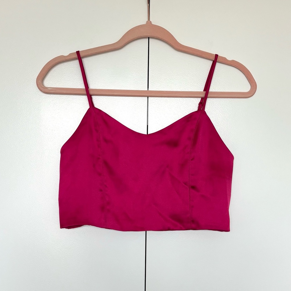 House of Harlow Satin Crop Top